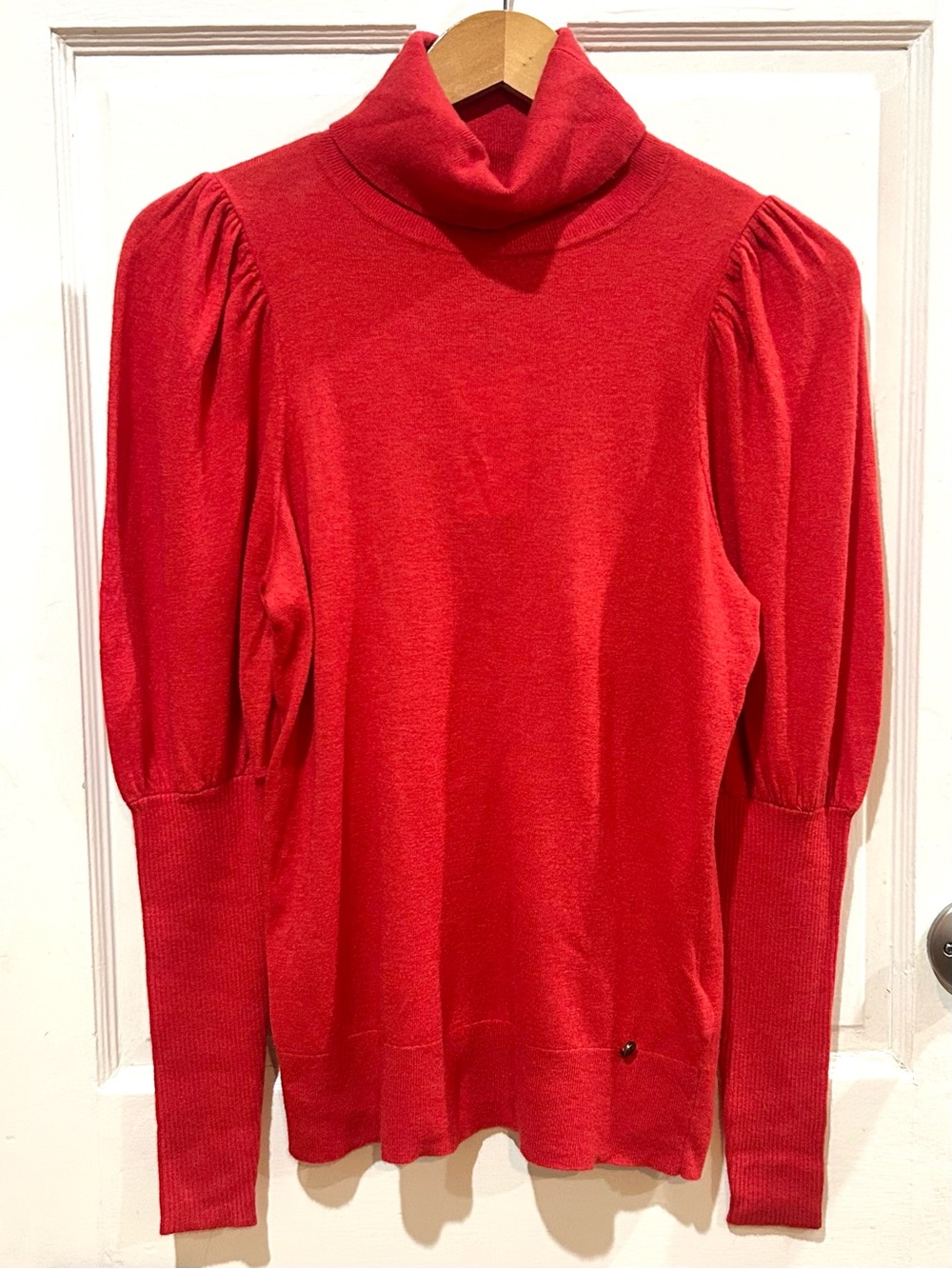 Ted Baker NWT Aidabel Red Turtleneck Puff Sleeve Cashmere Luxury Sweater US2
